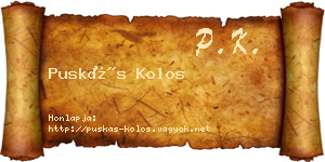 Puskás Kolos névjegykártya